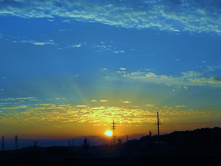 夕陽の光芒～～