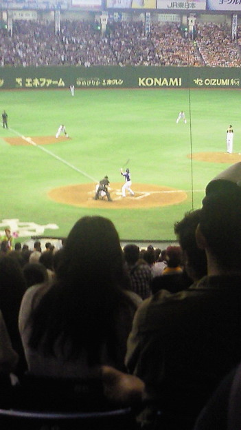 今日は 野球観戦 敬老の日なので義理の祖母をご招待 バックネット 写真共有サイト フォト蔵