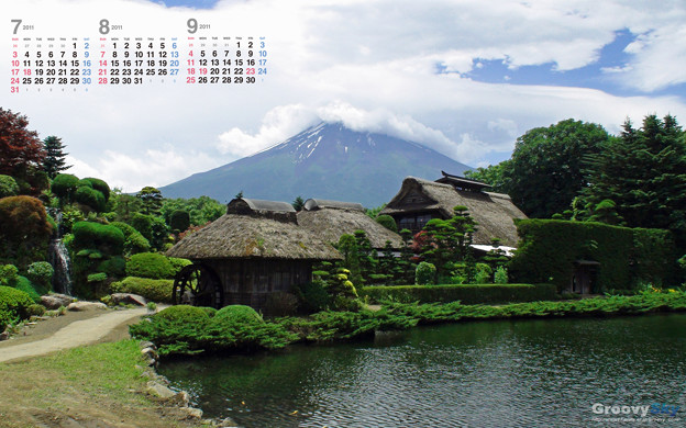 和と富士 カレンダー付きデスクトップ壁紙 1680ｘ1050 写真共有サイト フォト蔵