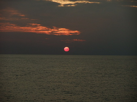 デッキからの夕陽